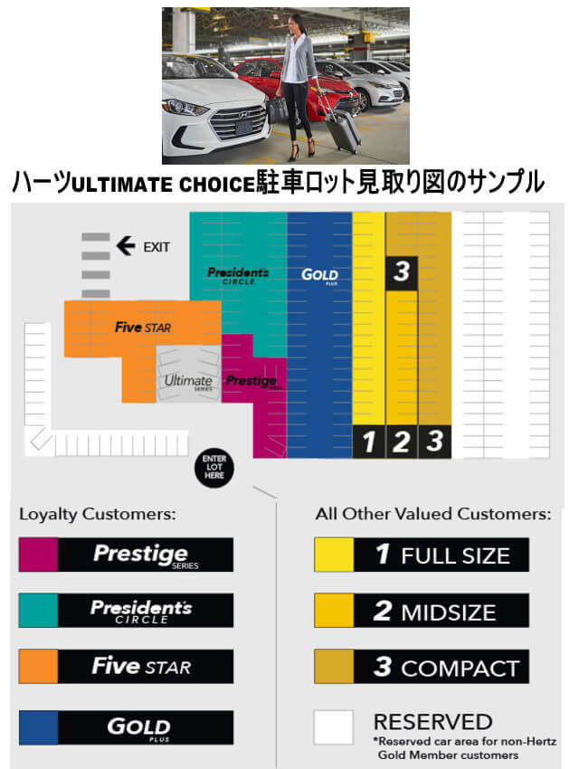 ハーツレンタカー ハーツULTIMATE CHOICE アメリカ 空港営業所