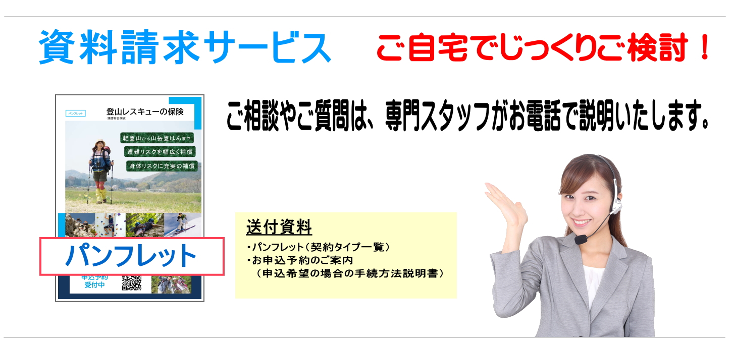 登山レスキュー 損害保険 パンフレット プラン 資料請求